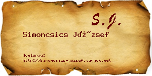 Simoncsics József névjegykártya