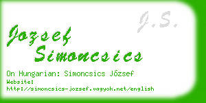 jozsef simoncsics business card