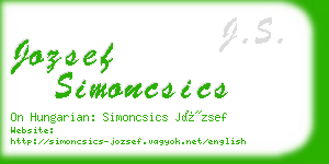 jozsef simoncsics business card